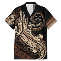 Personalized Solomon Islands Crocodile Family Matching Mermaid Dress and Hawaiian Shirt Hapi Isles - Independence Anniversary LT7 Dad's Shirt - Short Sleeve Brown - Polynesian Pride