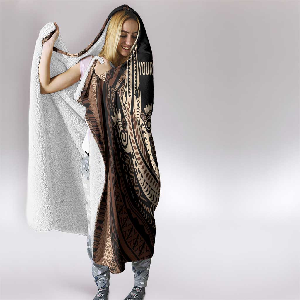 Personalized Solomon Islands Crocodile Hooded Blanket Hapi Isles - Independence Anniversary