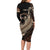 Personalized Solomon Islands Crocodile Long Sleeve Bodycon Dress Hapi Isles - Independence Anniversary