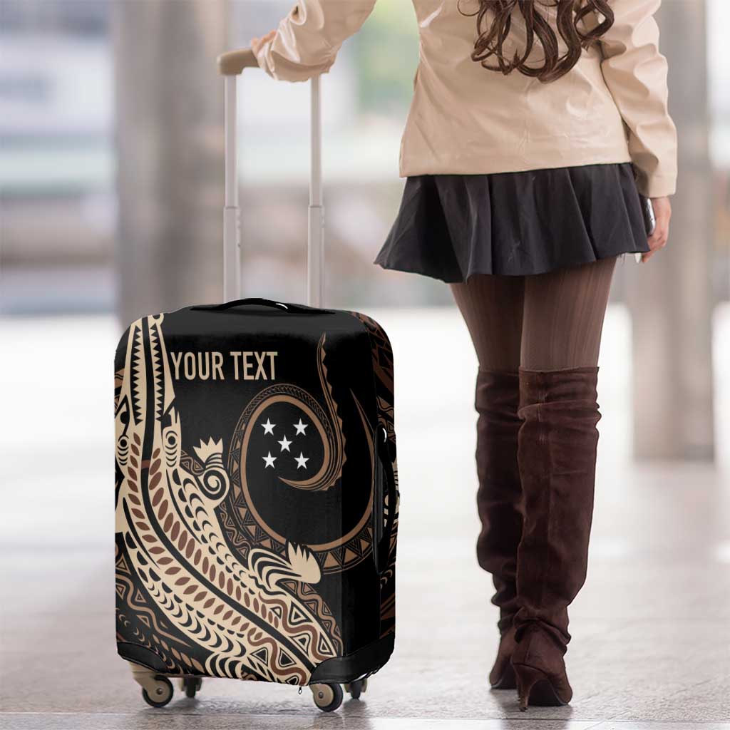 Personalized Solomon Islands Crocodile Luggage Cover Hapi Isles - Independence Anniversary