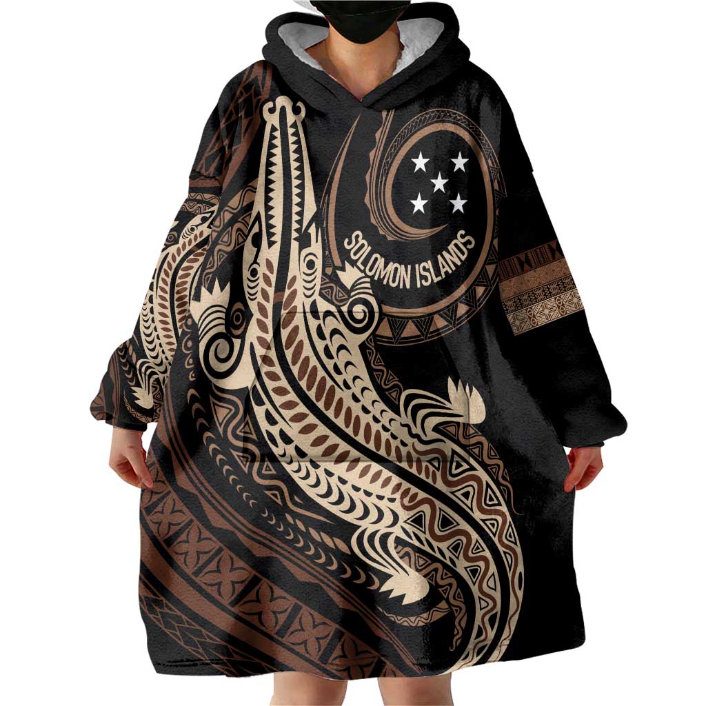 Personalized Solomon Islands Crocodile Wearable Blanket Hoodie Hapi Isles - Independence Anniversary LT7 - Polynesian Pride