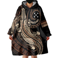Personalized Solomon Islands Crocodile Wearable Blanket Hoodie Hapi Isles - Independence Anniversary LT7 - Polynesian Pride