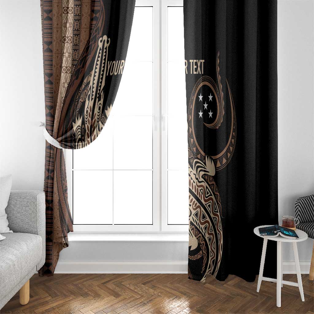Personalized Solomon Islands Crocodile Window Curtain Hapi Isles - Independence Anniversary