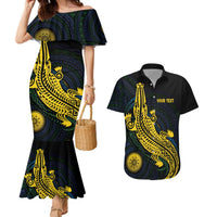 Personalized Solomon Islands Independence Anniversary Couples Matching Mermaid Dress and Hawaiian Shirt Crocodile Mix Tapa LT7 Colorful - Polynesian Pride