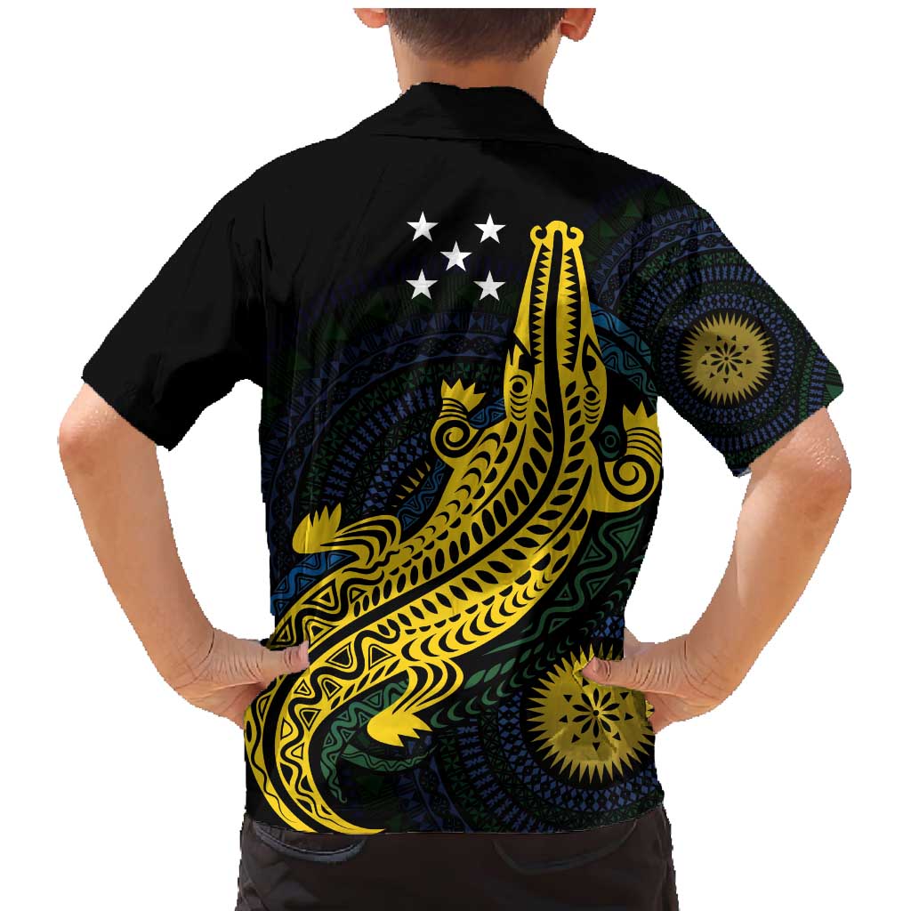 Personalized Solomon Islands Independence Anniversary Family Matching Mermaid Dress and Hawaiian Shirt Crocodile Mix Tapa LT7 - Polynesian Pride