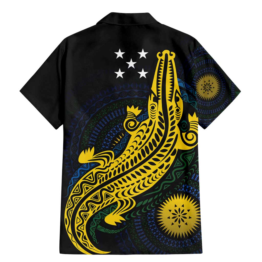 Personalized Solomon Islands Independence Anniversary Family Matching Mermaid Dress and Hawaiian Shirt Crocodile Mix Tapa LT7 - Polynesian Pride