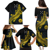 Personalized Solomon Islands Independence Anniversary Family Matching Puletasi and Hawaiian Shirt Crocodile Mix Tapa LT7 - Polynesian Pride