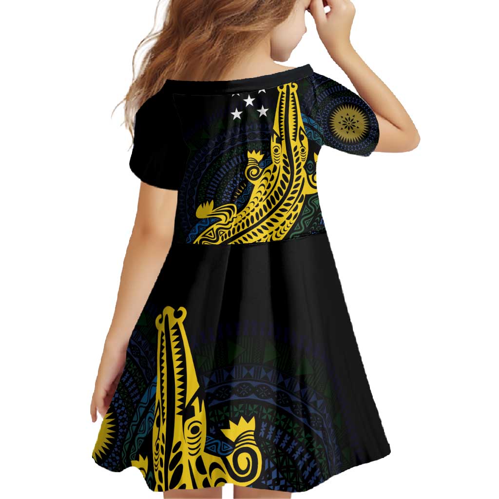 Personalized Solomon Islands Independence Anniversary Family Matching Short Sleeve Bodycon Dress and Hawaiian Shirt Crocodile Mix Tapa LT7 - Polynesian Pride