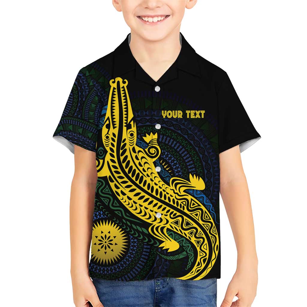 Personalized Solomon Islands Independence Anniversary Family Matching Short Sleeve Bodycon Dress and Hawaiian Shirt Crocodile Mix Tapa LT7 Son's Shirt Colorful - Polynesian Pride