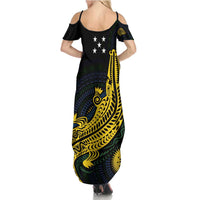 Personalized Solomon Islands Independence Anniversary Family Matching Summer Maxi Dress and Hawaiian Shirt Crocodile Mix Tapa LT7 - Polynesian Pride