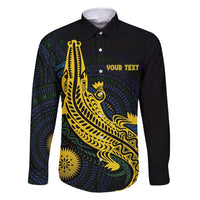 Personalized Solomon Islands Independence Anniversary Family Matching Tank Maxi Dress and Hawaiian Shirt Crocodile Mix Tapa LT7 Dad's Shirt - Long Sleeve Colorful - Polynesian Pride