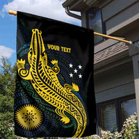 Personalized Solomon Islands Independence Anniversary Garden Flag Crocodile Mix Tapa LT7 - Polynesian Pride