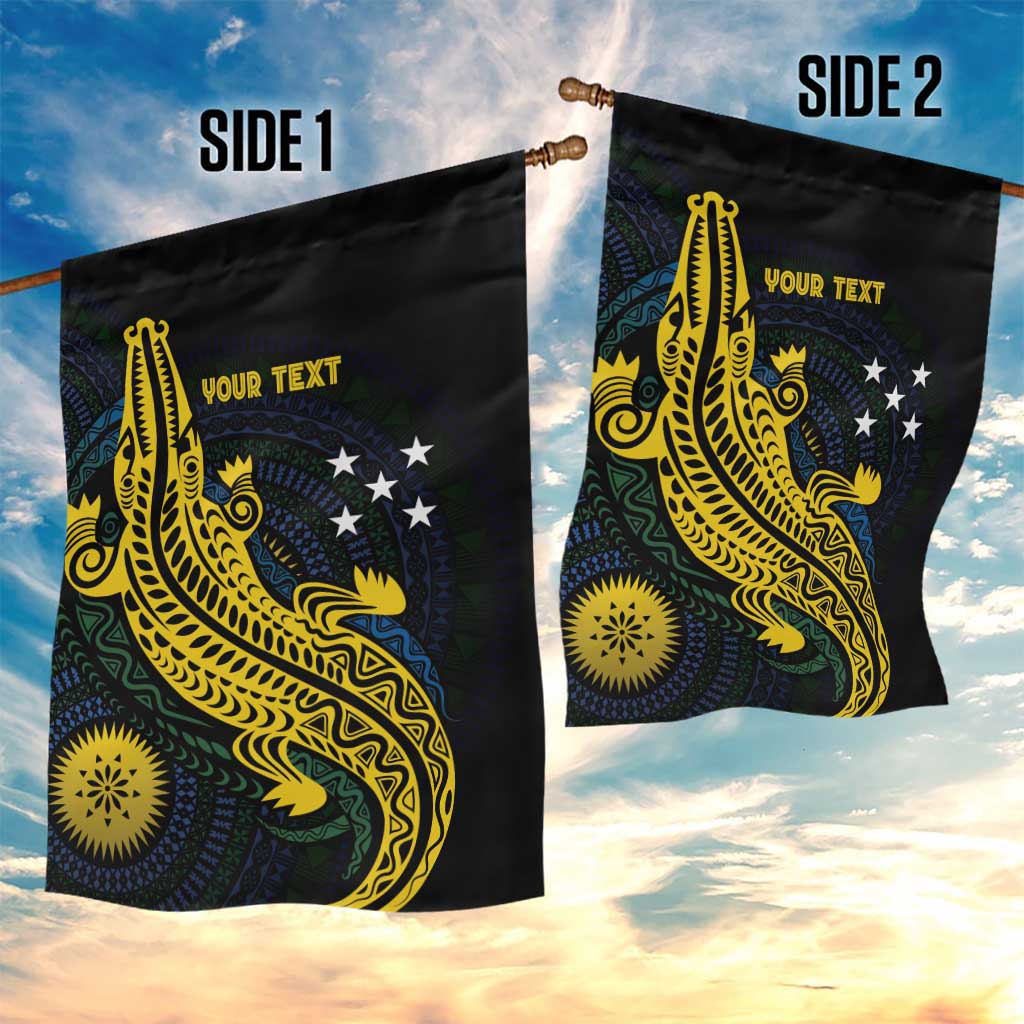 Personalized Solomon Islands Independence Anniversary Garden Flag Crocodile Mix Tapa LT7 - Polynesian Pride