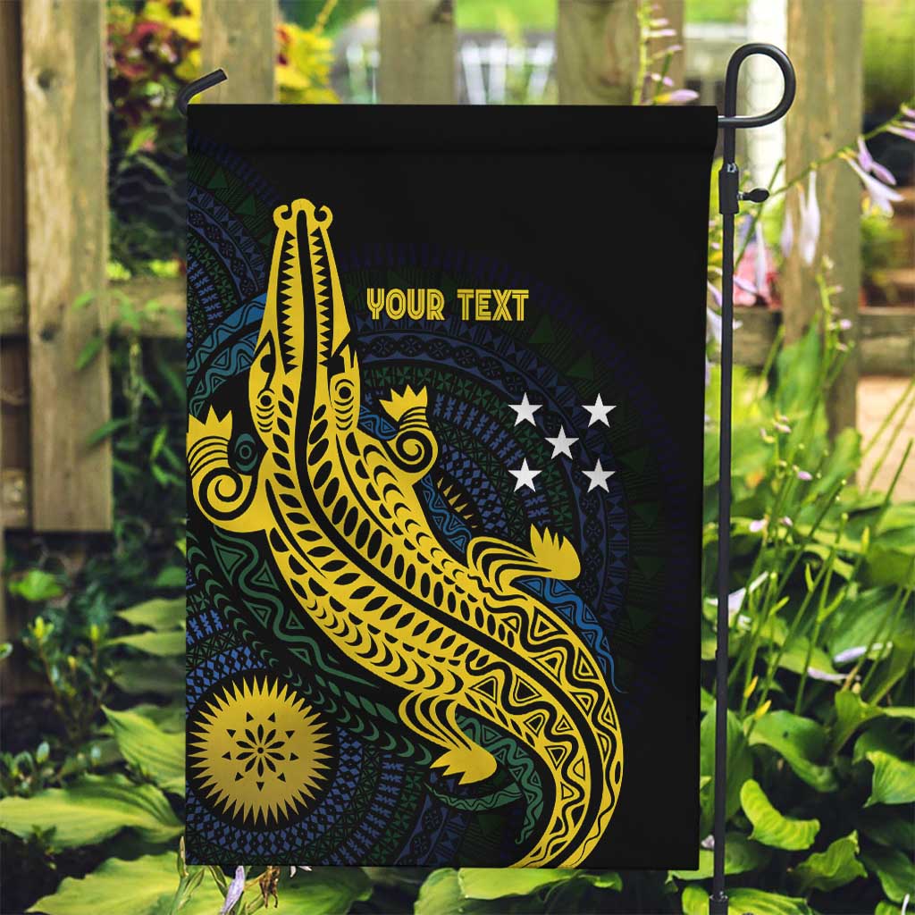 Personalized Solomon Islands Independence Anniversary Garden Flag Crocodile Mix Tapa LT7 Garden Flag Colorful - Polynesian Pride