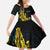 Personalized Solomon Islands Independence Anniversary Kid Short Sleeve Dress Crocodile Mix Tapa
