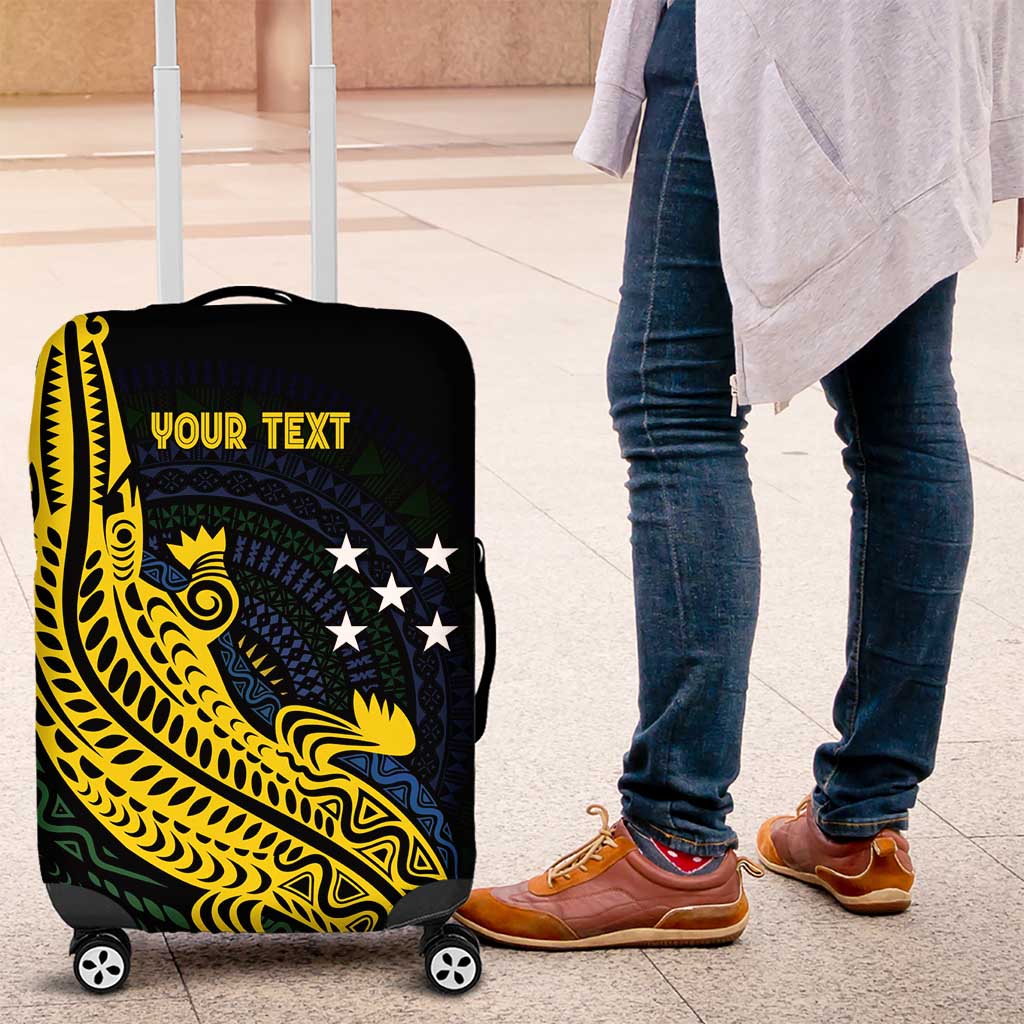 Personalized Solomon Islands Independence Anniversary Luggage Cover Crocodile Mix Tapa LT7 Colorful - Polynesian Pride