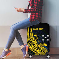 Personalized Solomon Islands Independence Anniversary Luggage Cover Crocodile Mix Tapa LT7 - Polynesian Pride