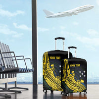 Personalized Solomon Islands Independence Anniversary Luggage Cover Crocodile Mix Tapa LT7 - Polynesian Pride