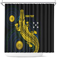 Personalized Solomon Islands Independence Anniversary Shower Curtain Crocodile Mix Tapa LT7 Colorful - Polynesian Pride