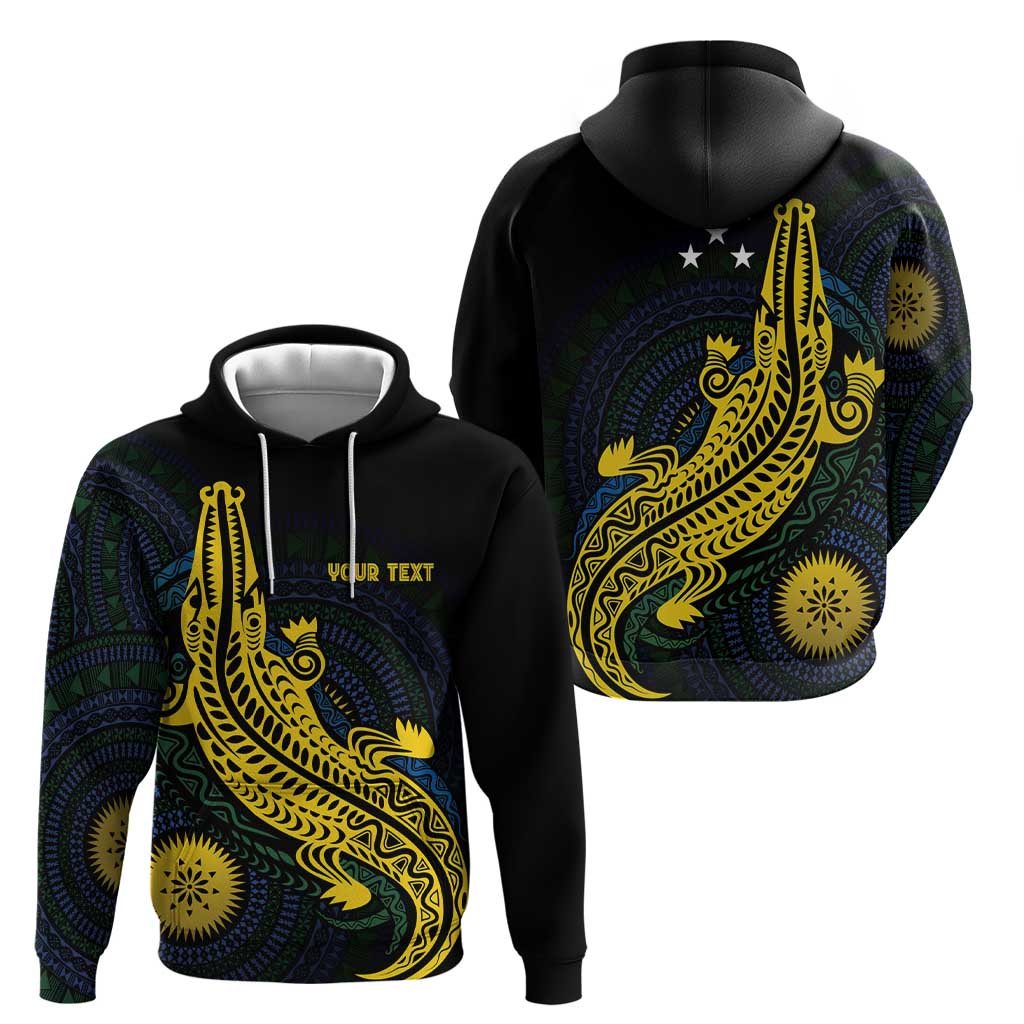 Personalized Solomon Islands Independence Anniversary Zip Hoodie Crocodile Mix Tapa LT7 - Polynesian Pride