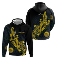 Personalized Solomon Islands Independence Anniversary Zip Hoodie Crocodile Mix Tapa LT7 - Polynesian Pride