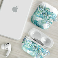 Aotearoa Maori Koru Curves AirPods Case Mossy Paua Shell