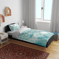 Aotearoa Maori Koru Curves Bedding Set Mossy Paua Shell