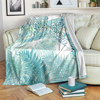 Aotearoa Maori Koru Curves Blanket Mossy Paua Shell