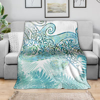 Aotearoa Maori Koru Curves Blanket Mossy Paua Shell