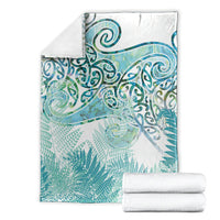 Aotearoa Maori Koru Curves Blanket Mossy Paua Shell