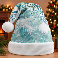 Aotearoa Maori Koru Curves Christmas Santa Hat Mossy Paua Shell LT7 Without Fur Green - Polynesian Pride