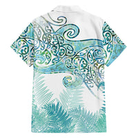 Aotearoa Maori Koru Curves Family Matching Off Shoulder Short Dress and Hawaiian Shirt Mossy Paua Shell LT7 - Polynesian Pride
