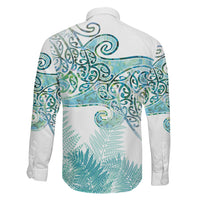 Aotearoa Maori Koru Curves Family Matching Off Shoulder Short Dress and Hawaiian Shirt Mossy Paua Shell LT7 - Polynesian Pride