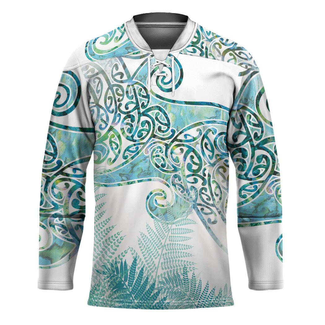 Aotearoa Maori Koru Curves Hockey Jersey Mossy Paua Shell LT7 Unisex Green - Polynesian Pride