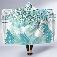 Aotearoa Maori Koru Curves Hooded Blanket Mossy Paua Shell
