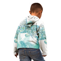 Aotearoa Maori Koru Curves Kid Hoodie Mossy Paua Shell LT7 - Polynesian Pride