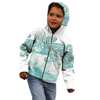 Aotearoa Maori Koru Curves Kid Hoodie Mossy Paua Shell LT7 - Polynesian Pride
