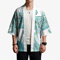 Aotearoa Maori Koru Curves Kimono Mossy Paua Shell