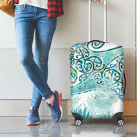 Aotearoa Maori Koru Curves Luggage Cover Mossy Paua Shell