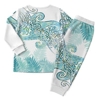 Aotearoa Maori Koru Curves Christmas Pajama Set Mossy Paua Shell LT7 - Polynesian Pride