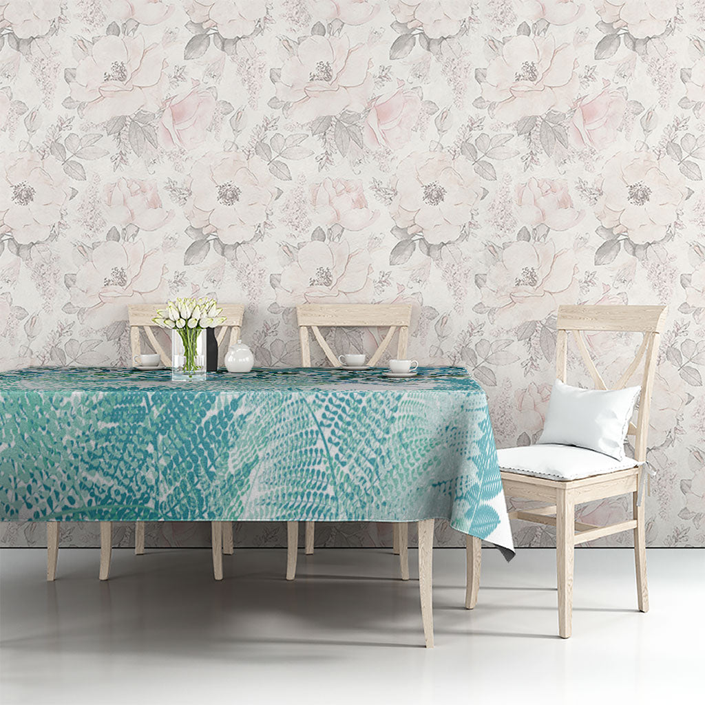 Aotearoa Maori Koru Curves Tablecloth Mossy Paua Shell