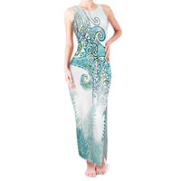 Aotearoa Maori Koru Curves Tank Maxi Dress Mossy Paua Shell LT7 Women Green - Polynesian Pride