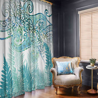 Aotearoa Maori Koru Curves Window Curtain Mossy Paua Shell