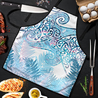 Aotearoa Maori Koru Curves Apron Aqua Paua Shell