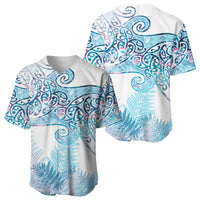 Aotearoa Maori Koru Curves Baseball Jersey Aqua Paua Shell