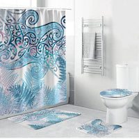Aotearoa Maori Koru Curves Bathroom Set Aqua Paua Shell