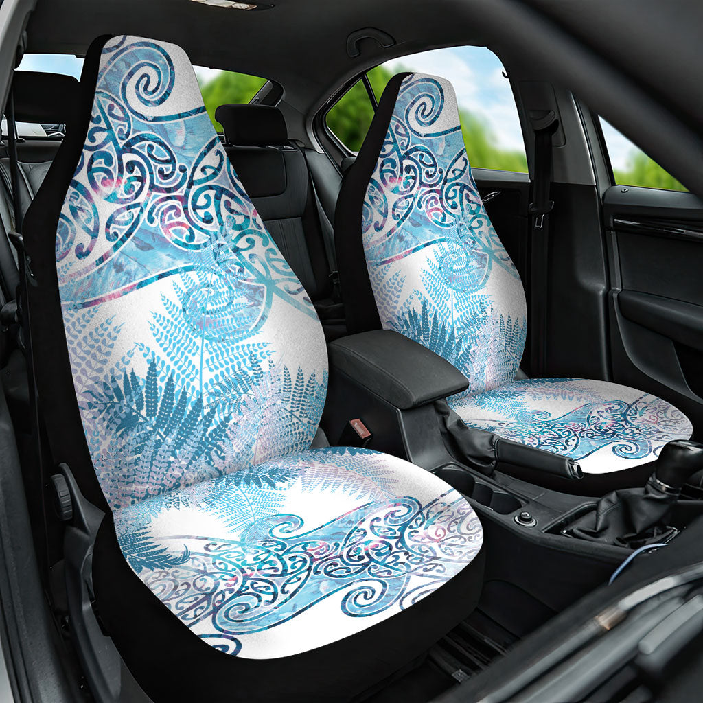 Aotearoa Maori Koru Curves Car Seat Cover Aqua Paua Shell LT7 One Size Blue - Polynesian Pride