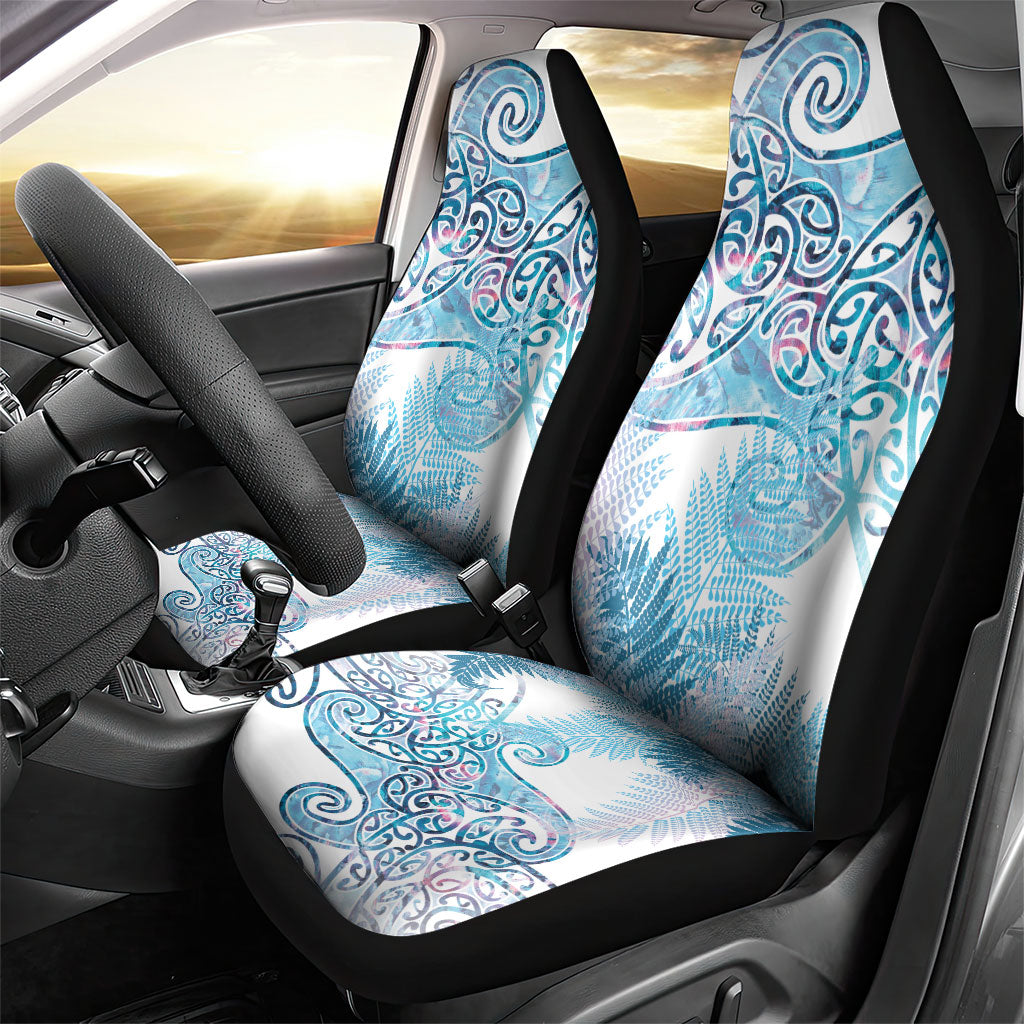 Aotearoa Maori Koru Curves Car Seat Cover Aqua Paua Shell LT7 - Polynesian Pride