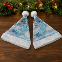 Aotearoa Maori Koru Curves Christmas Santa Hat Aqua Paua Shell LT7 - Polynesian Pride