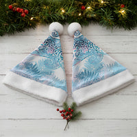 Aotearoa Maori Koru Curves Christmas Santa Hat Aqua Paua Shell LT7 - Polynesian Pride